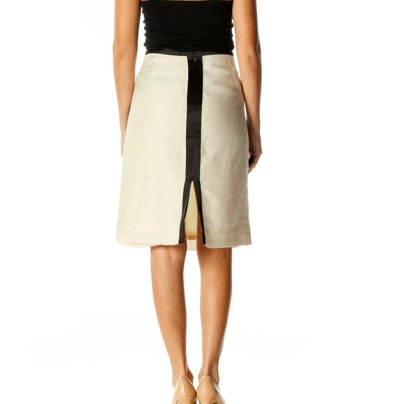 J.crew Beige Colorblock Semiformal A-Line Skirt - Picture 3 of 3